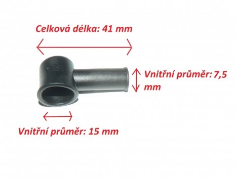 veteráni - náhradní díly - Gumová fajfka - délka 41 mm